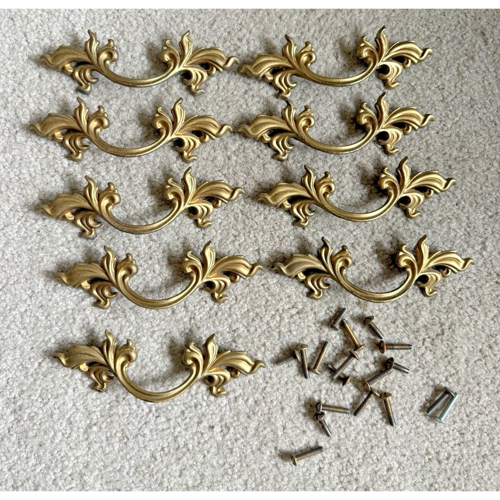 Lot of 9 Vintage Pull French Provincial Drawer Pull 6" Long  3 " Center SP1751A